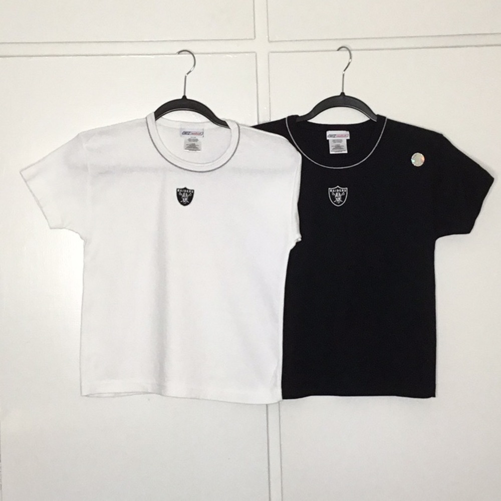Reebok bundle of two NFL Raiders tee shirts